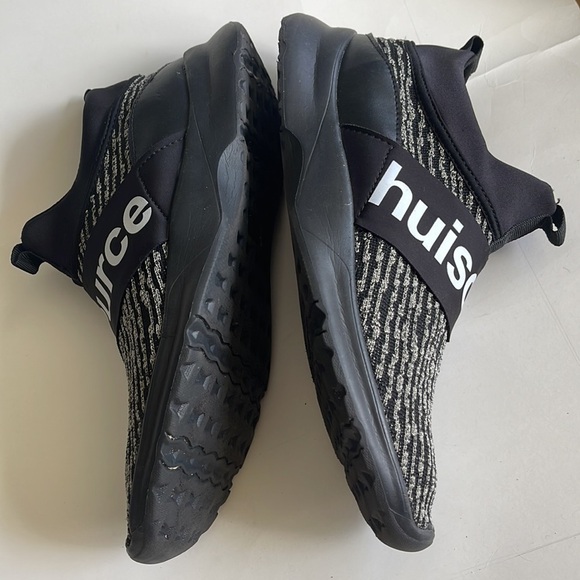 Sneakers Mens,Letter Graphic,Knit,Slip On Sock,Black/White,Size 46-US 13 - Picture 8 of 13